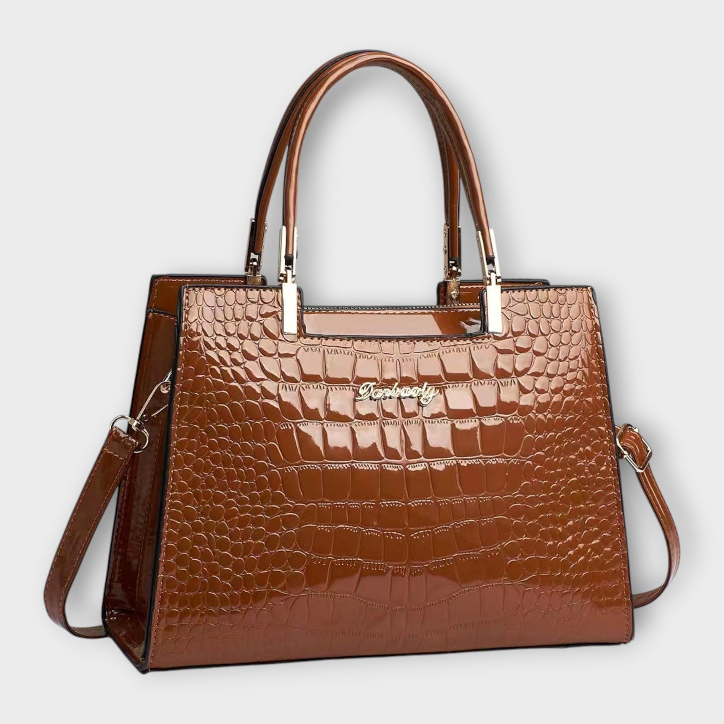 Aurellia. - Glänzende Krokodilledermuster-Handtasche