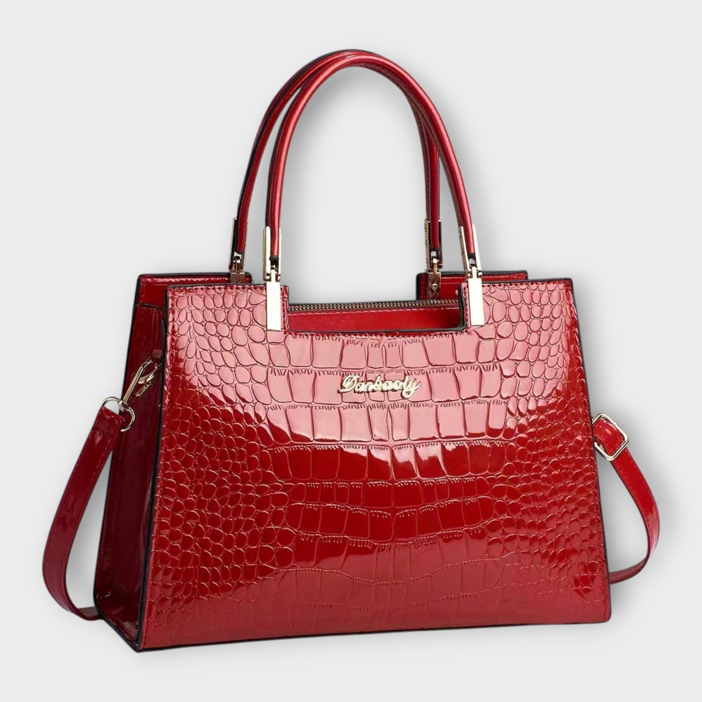 Aurellia. - Glänzende Krokodilledermuster-Handtasche