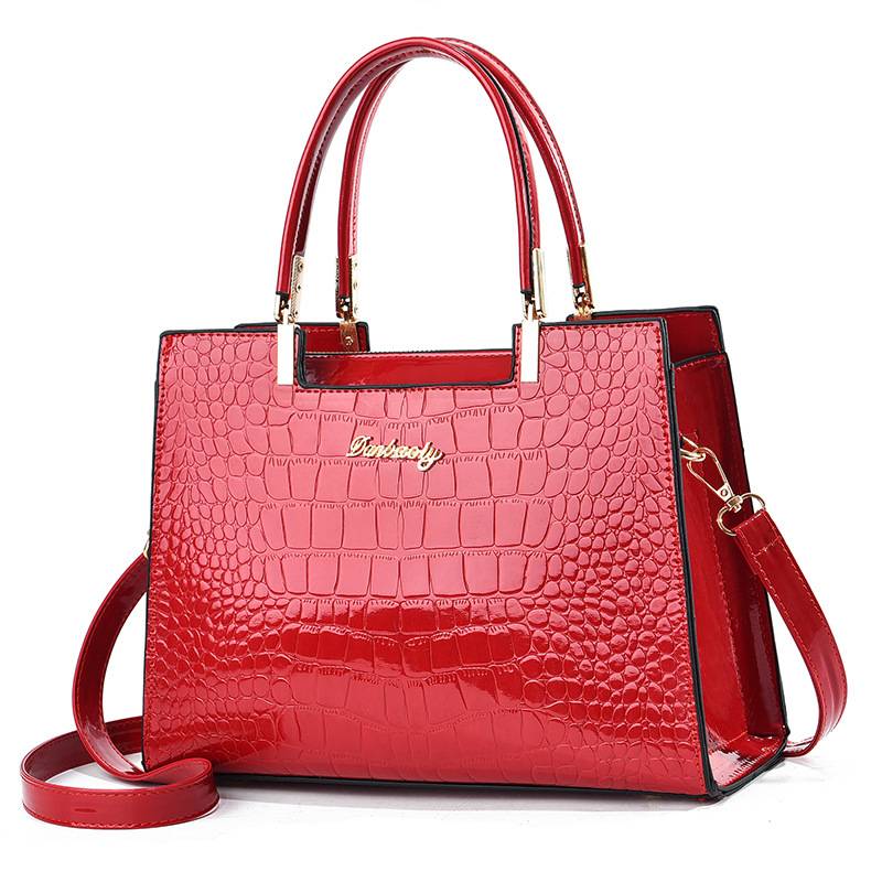 Aurellia. - Glänzende Krokodilledermuster-Handtasche