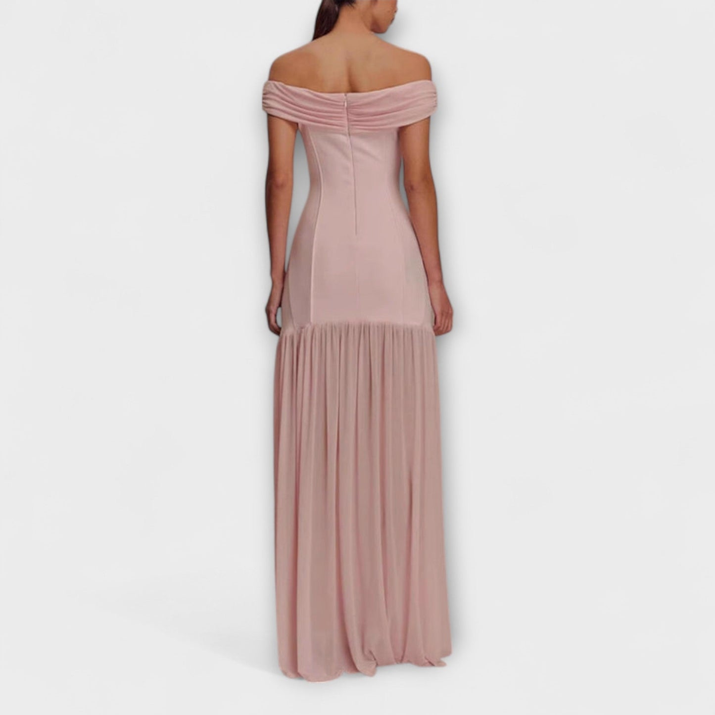Maelie - Stilvolles trägerloses Bodycon-Maxikleid mit floralen Verzierungen