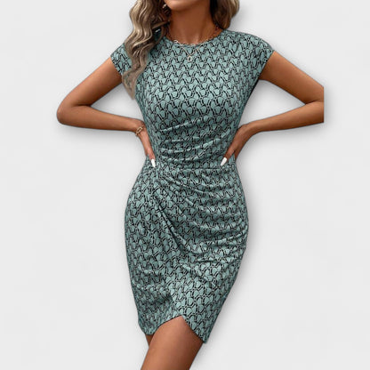 Emma - Kurzärmliges Tulpenkleid mit Allover-Print