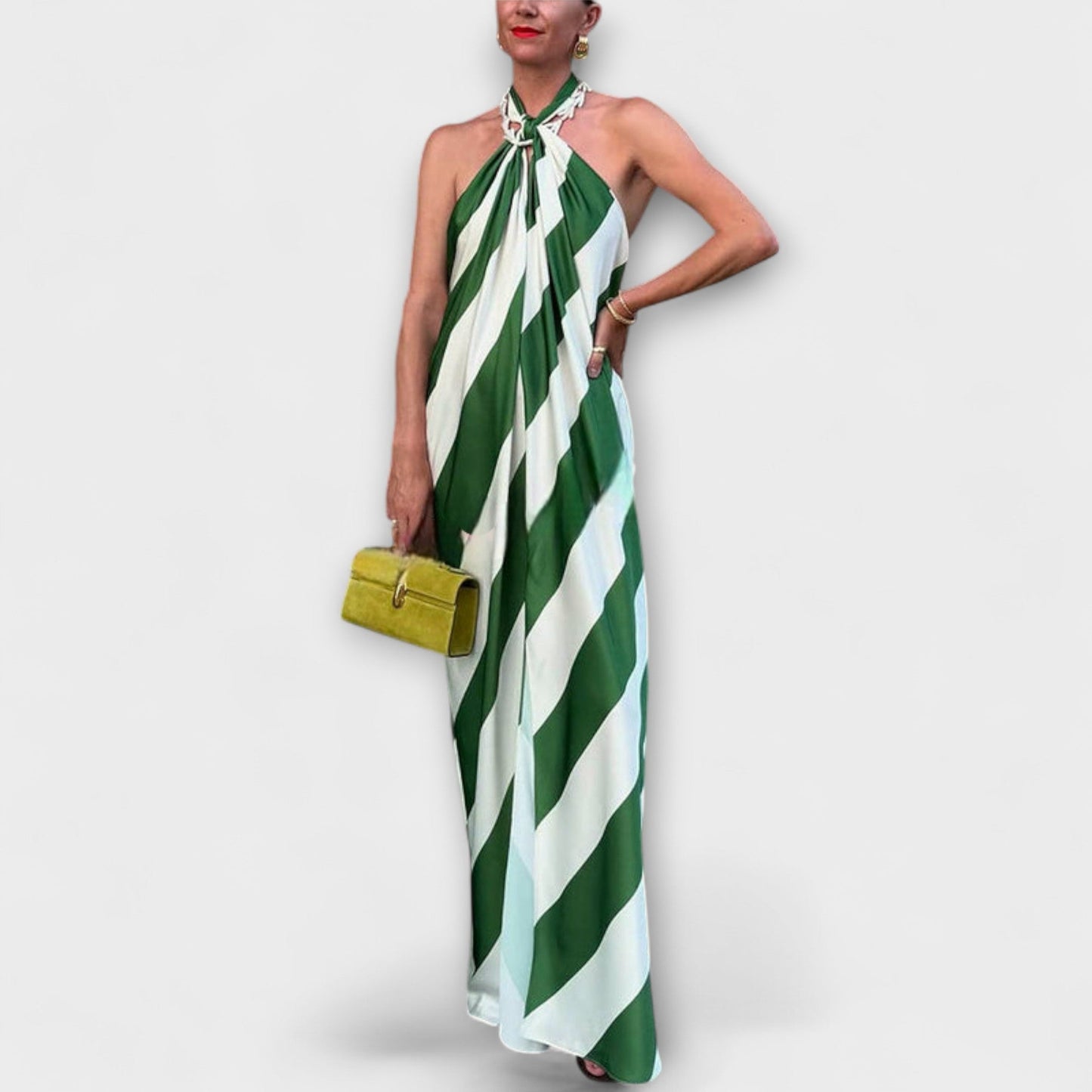 Marlowe - Gestreiftes Halterloses Maxikleid