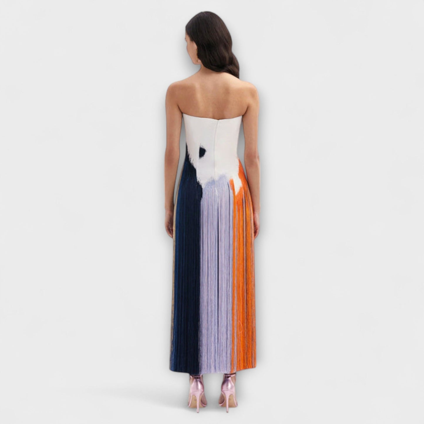 Sommer - Stilvolles Colorblock-Kleid mit trendigen Quasten