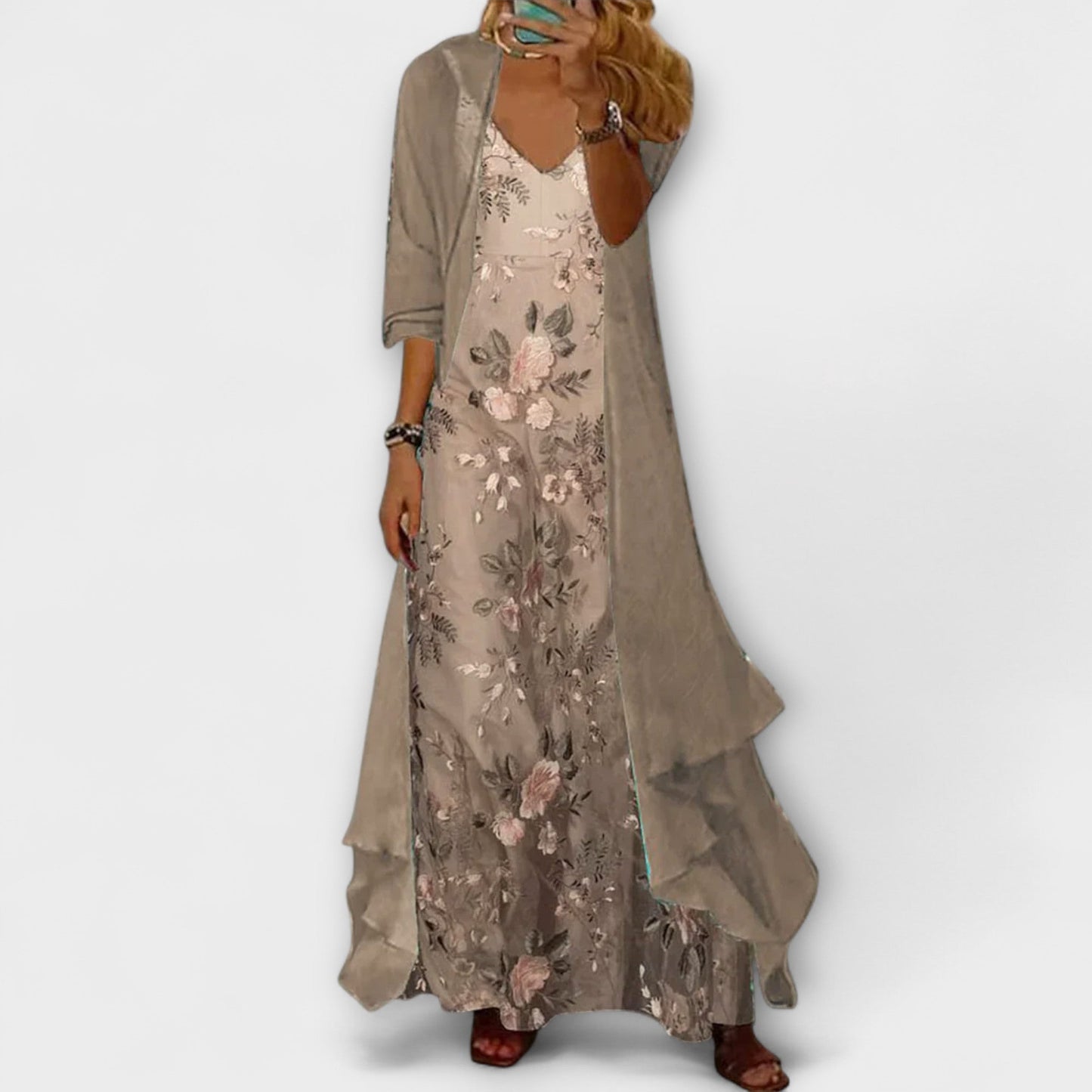 Mara - Maxikleid mit Jacke (2-Teiliges Set)