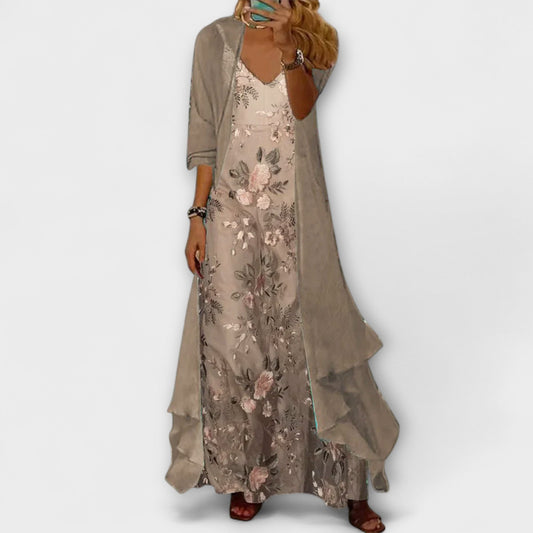 Mara - Maxikleid mit Jacke (2-Teiliges Set)