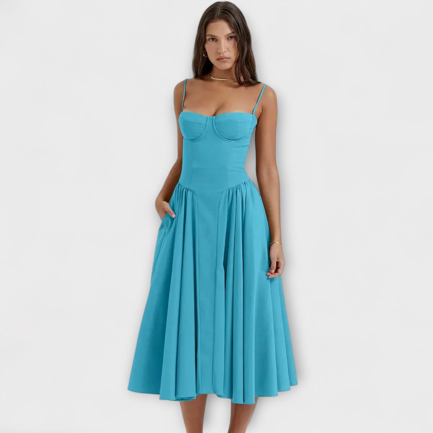 Rosalie - Raffiniertes ärmelloses Korsettkleid