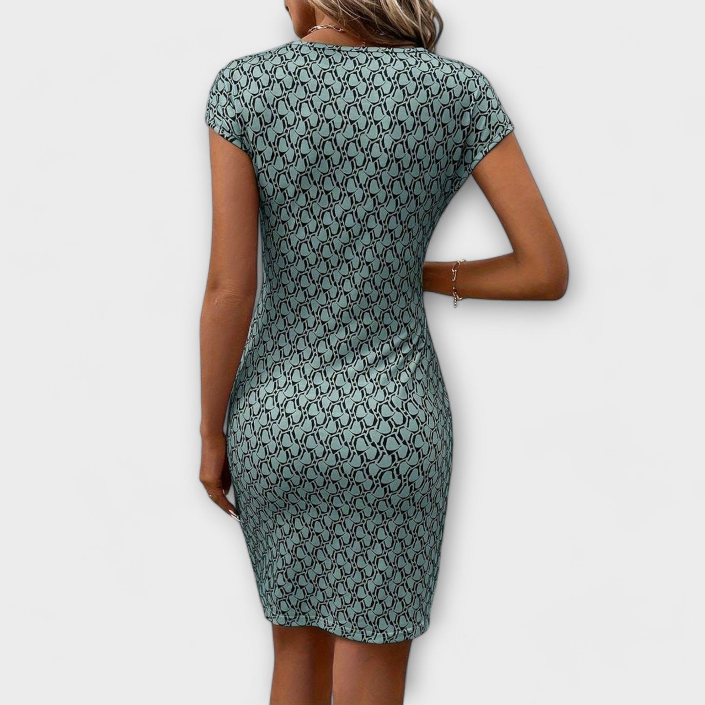 Emma - Kurzärmliges Tulpenkleid mit Allover-Print