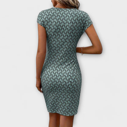 Emma - Kurzärmliges Tulpenkleid mit Allover-Print