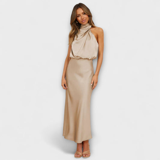 Elegantes Halter-Maxikleid in Sommergelb
