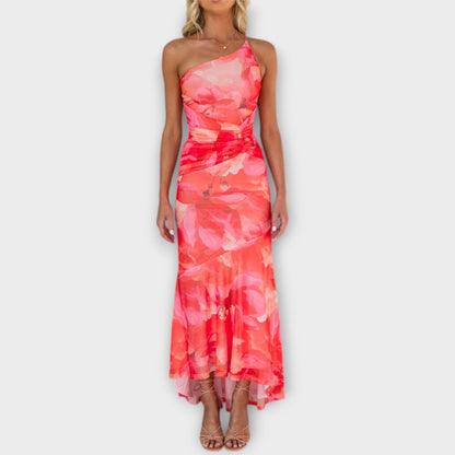 Pia - Maxikleid mit asymmetrischer Raffung