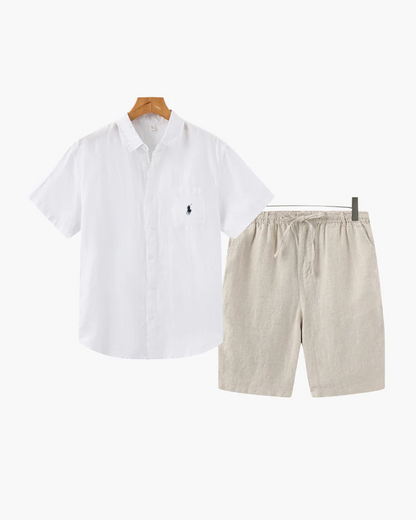 R. Ꮮаᴜгеn Leinen Kombi (Shorts)