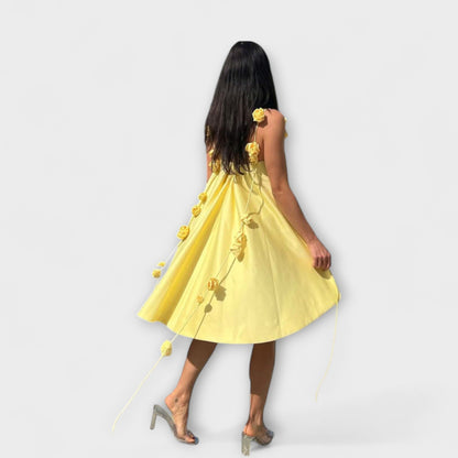 Jordan - Stilvolles Blumendruck Lockeres Mini-Kleid mit Trägern