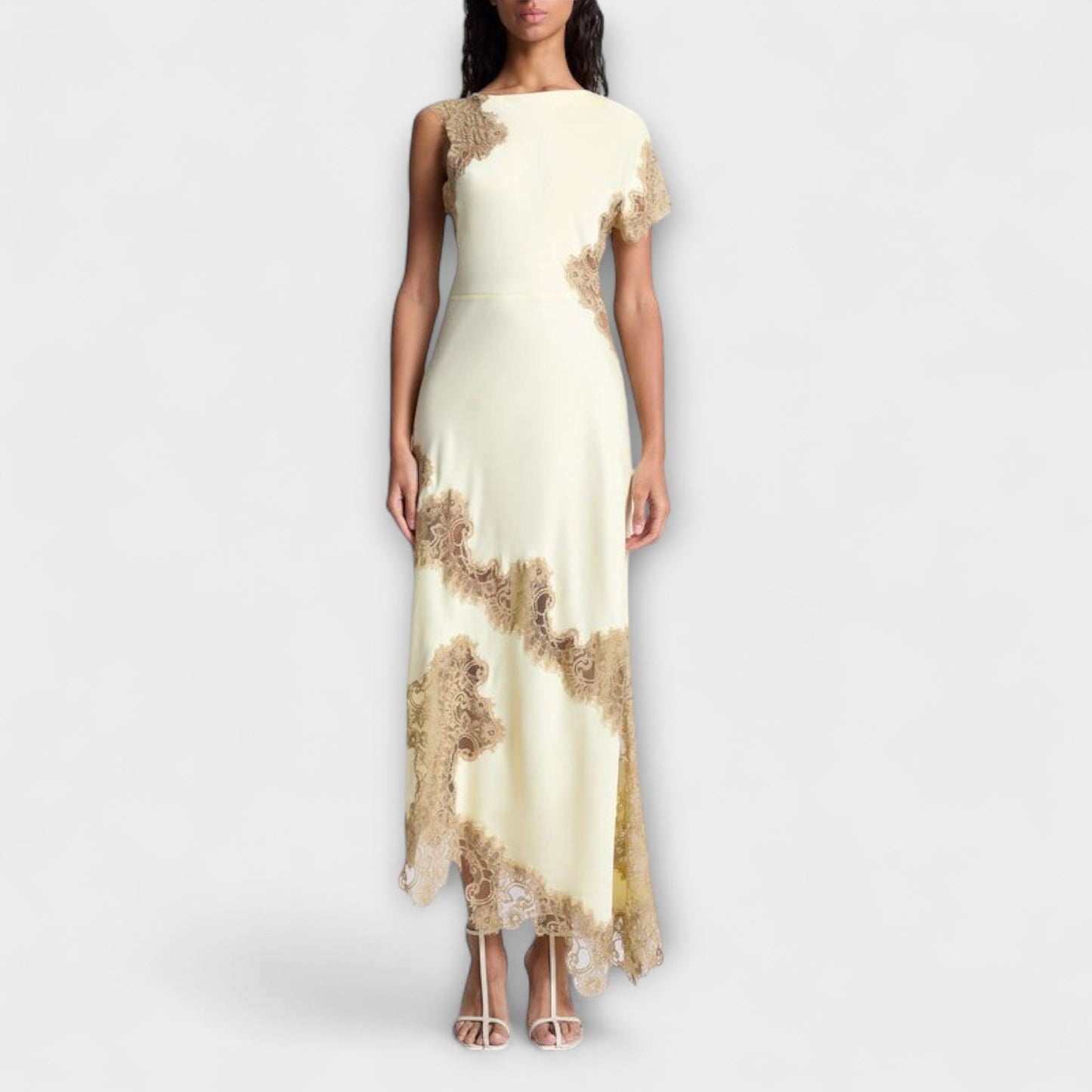 Margaret - Maxikleid mit Satin- und Spitzenakzenten