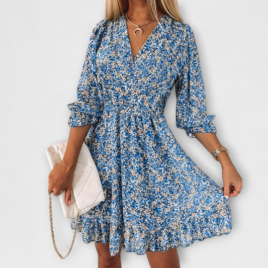 Blumenkleid mit Puffärmeln für Damen