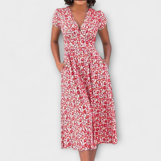 Fienna - Midi-Kleid mit Knopfleiste