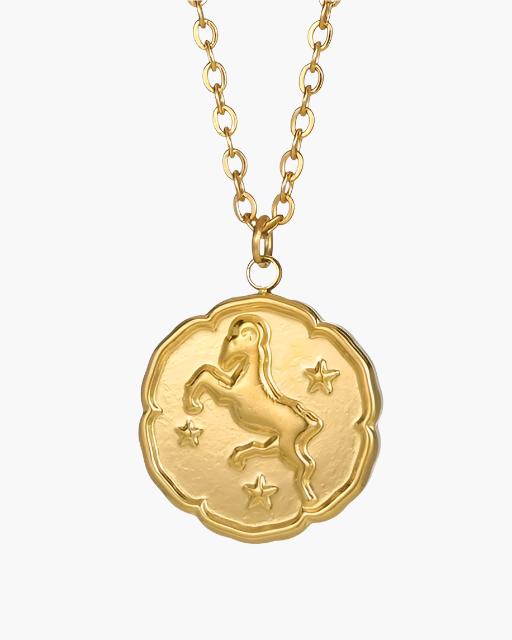 Zodiac Zeichen Halskette - Gold