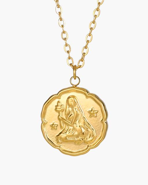 Zodiac Zeichen Halskette - Gold