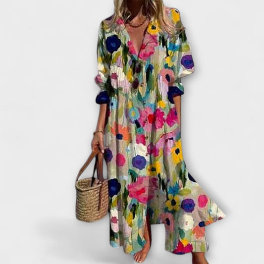 Lila - Flatterendes Maxi-Kleid mit Bauchbedeckung