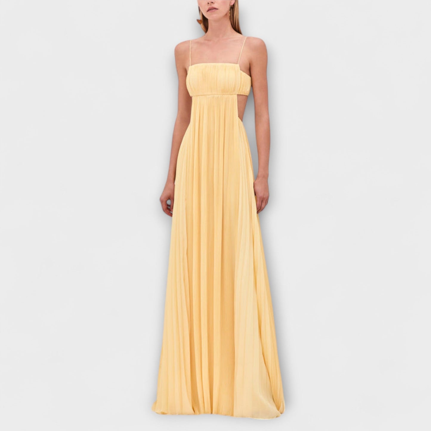 Mireille - Stilvolles Maxikleid mit Falten und Ausschnitten