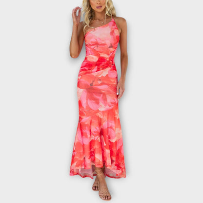 Pia - Maxikleid mit asymmetrischer Raffung