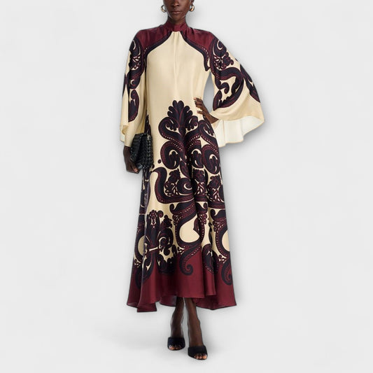 Lucy - Atemberaubendes Grenadilla-Print-Maxikleid für mühelose Eleganz