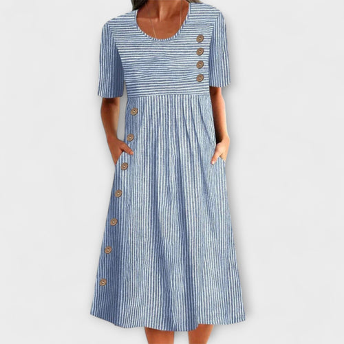 Luisa – Gestreiftes Premium Midi-Kleid